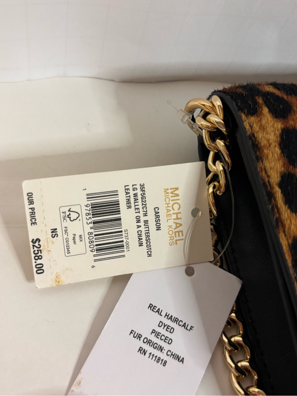 Michael Kors Carson Leopard Print Clutch with Black Trim & Gold Hardware - Picture 3 of 13